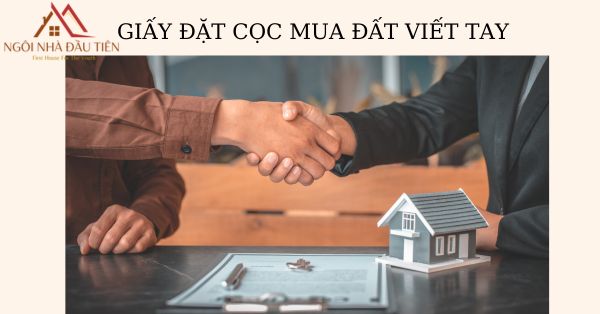 giấy đặt cọc mua đất viết tay